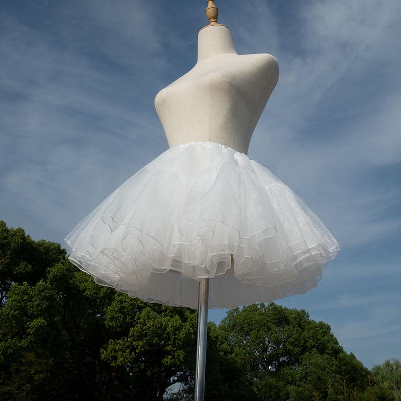 Petticoat Lolita: 28cm Puff Skirt, Boneless Support, 6-Layer Tulle, Halloween Cosplay Costume, Wearable as Outerwear.