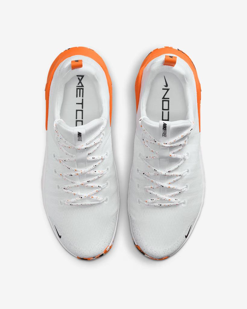 FJ7127-106 Nike Free Metcon 6 Workout Shoes White Safety Orange Black (Men's)