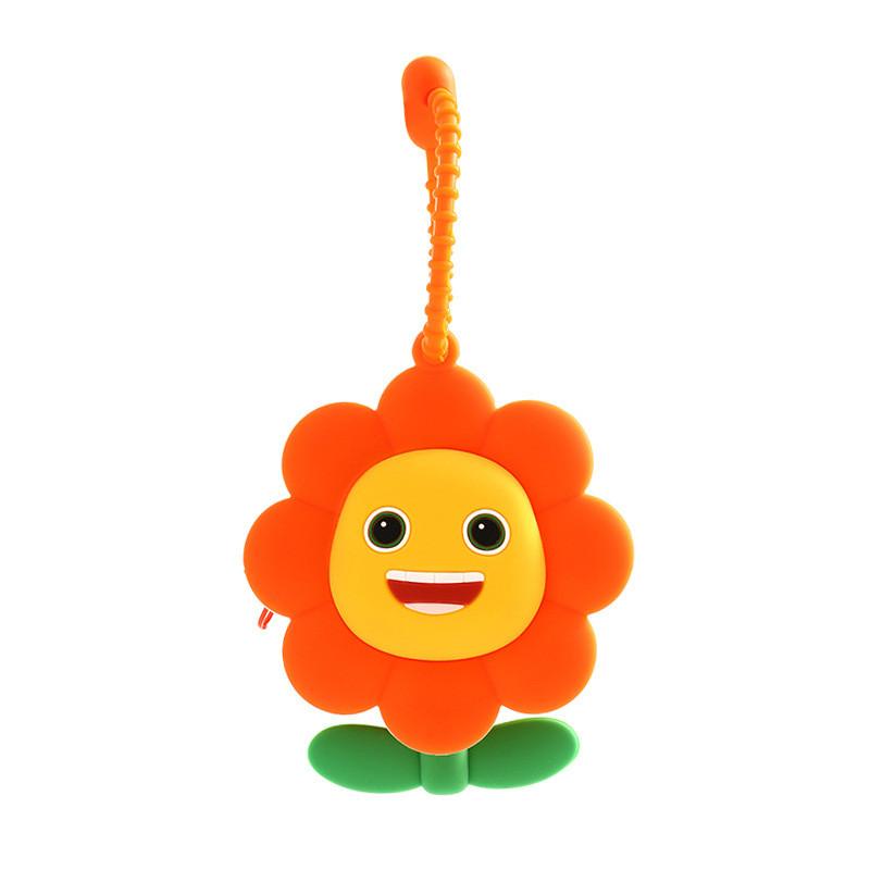 Adorable Silicone Sunflower Coin Purse Keychain Cute Couples Car Key Accessory