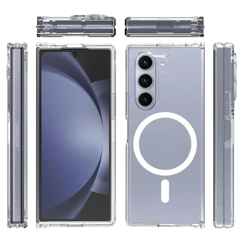 For Samsung Galaxy Z Fold7 5G Magnetic Case TPU + Acrylic Clear Phone Cover