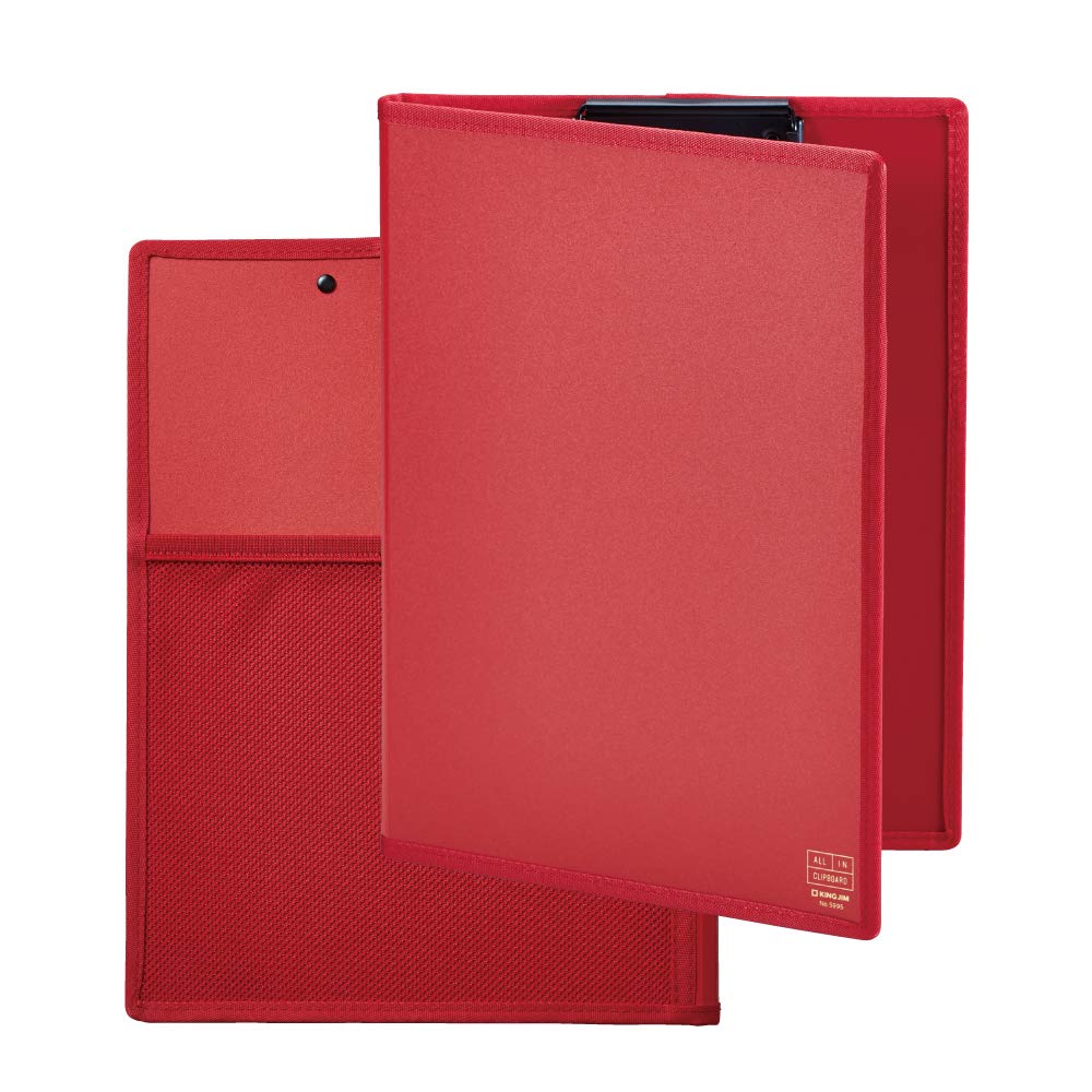 

King Jim Clipboard with Holds Approximately 30 A4 All-in Cover, Sheets, Red, 5995-R