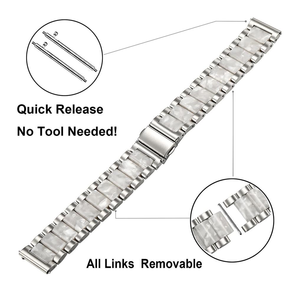 Pulseira de metal + resina de 20mm 22mm para samsung galaxy watch 5 pro 4 3 pulseira clássica 40mm 44mm 42mm 46mm 45mm active 2