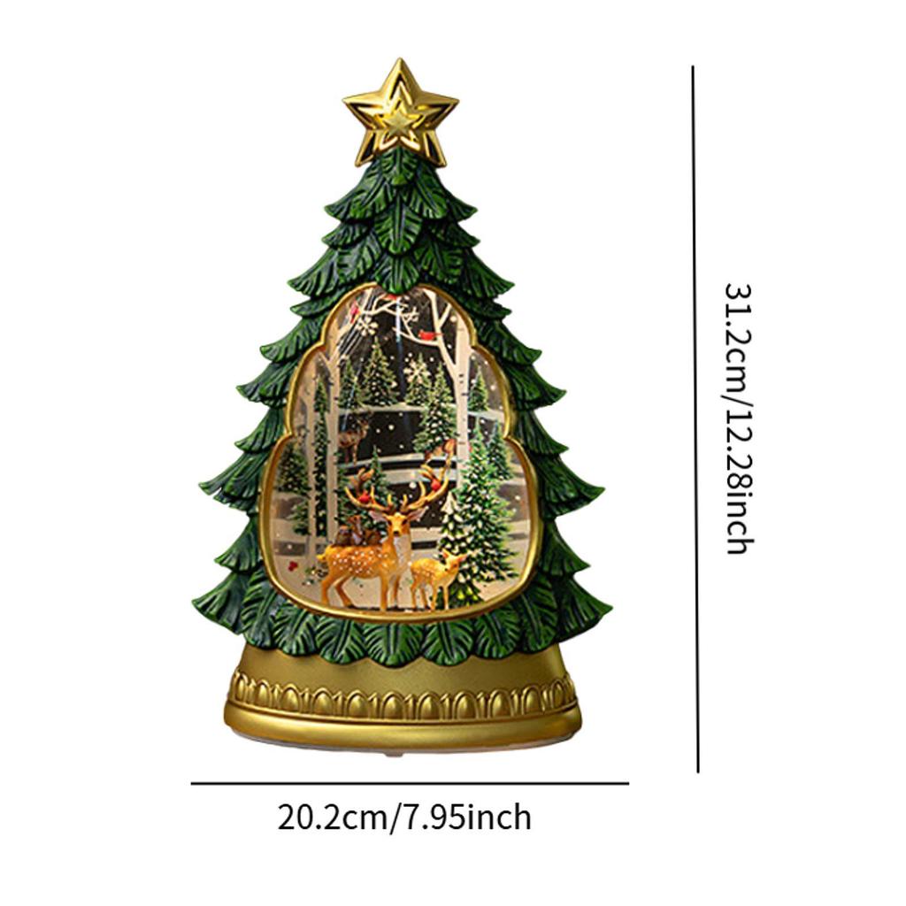 Christmas Tree Music Box Decor Decorative Craft Portable Art Creative Ornament for Living Room Home Holiday Bedroom Restaurants