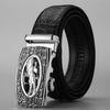 Belt Men'S Business High-End Leather Alligator Pattern Automatic Buckle Belt Embossing