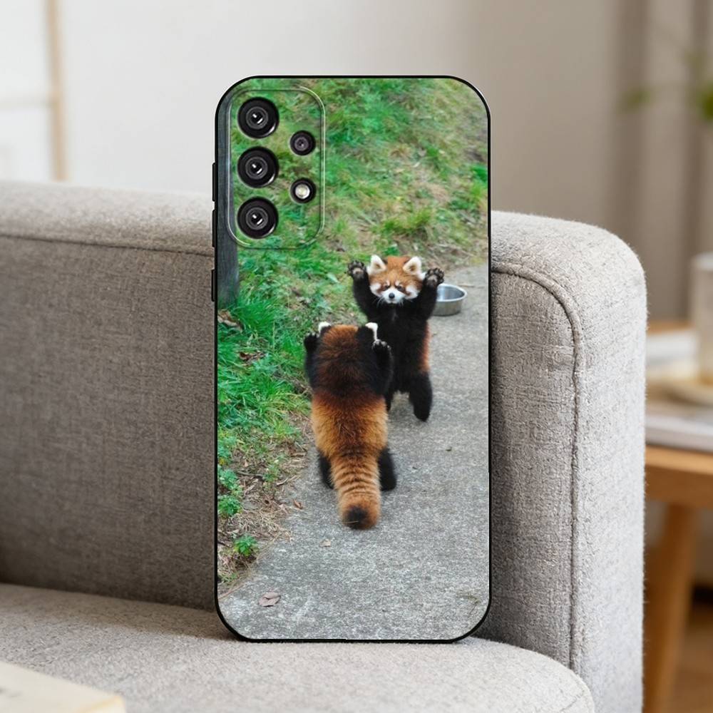 B-Beyond cute W-Western Red P-Panda Phone Case For Samsung S25,S24,S21,S22,S23,S30,Ultra,S20,Plus,Fe,Note,10,9,5G Black Cover