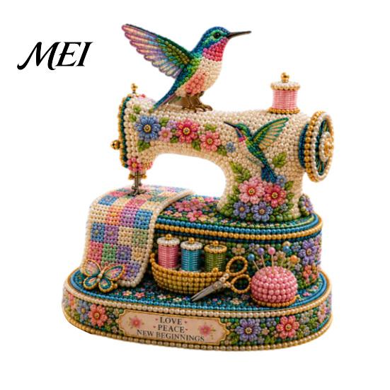 Lépésről lépésre Gyöngyös Oktatókészlet Kicsi 3D Gyönggyel Varrógép DIY Gyerekeknek és Felnőtteknek, Kiváló Kolibri Kézzel Készített Kiváló Minőségű Kiegészítők Kézműves Készlet,