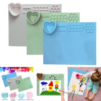 Silicone Craft Mat Large Silicone Mat Painting Mat Nonstick Silicone Mat With Cleaning Cup & Paint Cup For Painting Art And DIY Creation