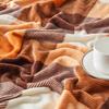 Plaid Flannel Blanket, Light And Comfortable, Four-Season Orange Plaid Blanket, Suitable For Bed Sofa Blanket