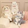 Adorable Realistic Ragdoll Cat Plush Backpack Soft Fluffy White Black Cat Shoulder Bag With Adjustable Strap Cute Cat Bag