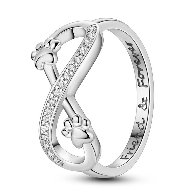 Original CopperSparkling Paw Ring For Women Girls Jewelry Birthday Anniversary Gifts