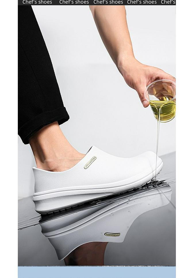 Men's Plus Size Waterproof Anti-Slip Chef Shoes - Safety, Oil Resistant, Anti-Odor Work Shoes for Restaurant Staff