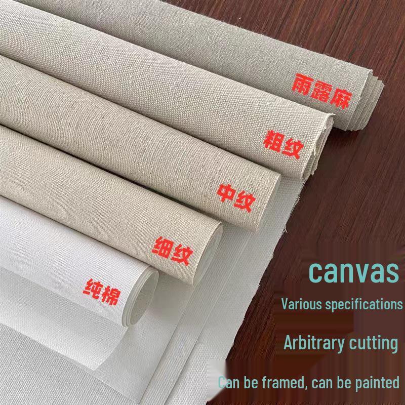 

Oil Linen Blend, Fine to Coarse Texture, Acrylic & Pure Cotton Ramie Canvas for Painting Width 30 cm