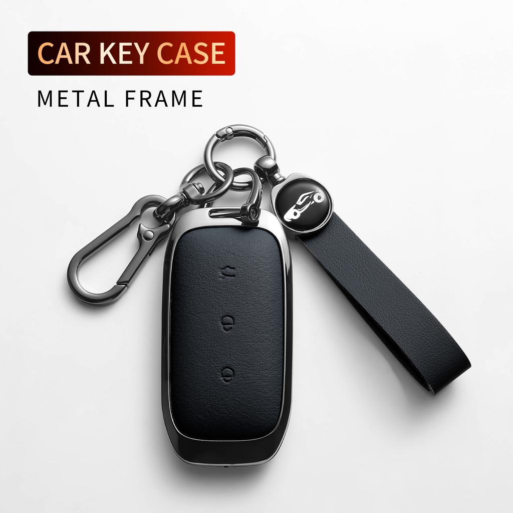 For Geely Coolray X6 Atlas Monjaro Tugella Geometry C Emgrand Global Kulrey Hawk GX7 Okavango Leather Metal Car Key Case Cover