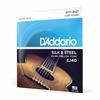 D'Addario Silk & Steel Silverplated Wound Acoustic Guitar Strings, .011-.047, EJ40