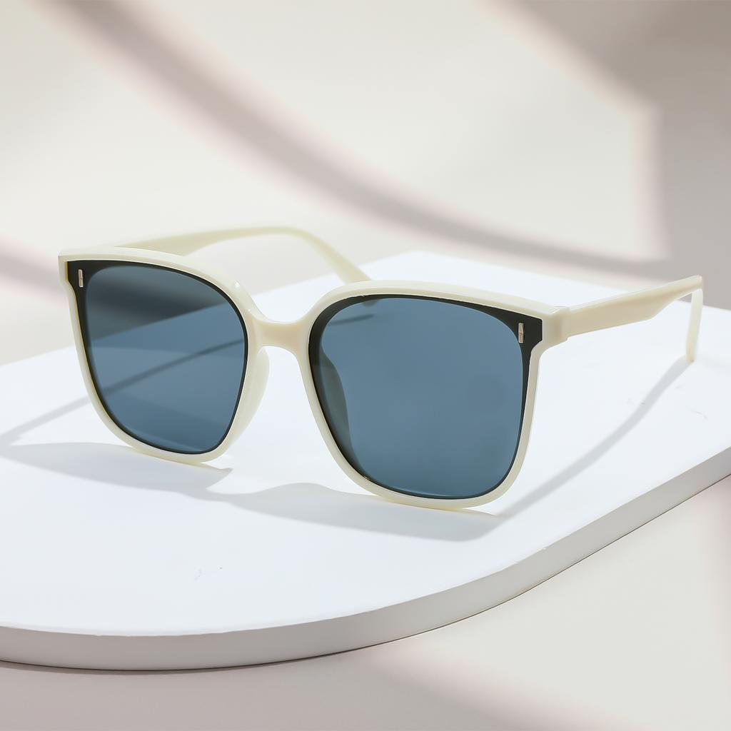 Koreanischer Stil Mode Großer Rahmen Quadratisch UV-Schutz Sonnenbrille für Damen Glas Persönlichkeit Sonnenbrille Unisex