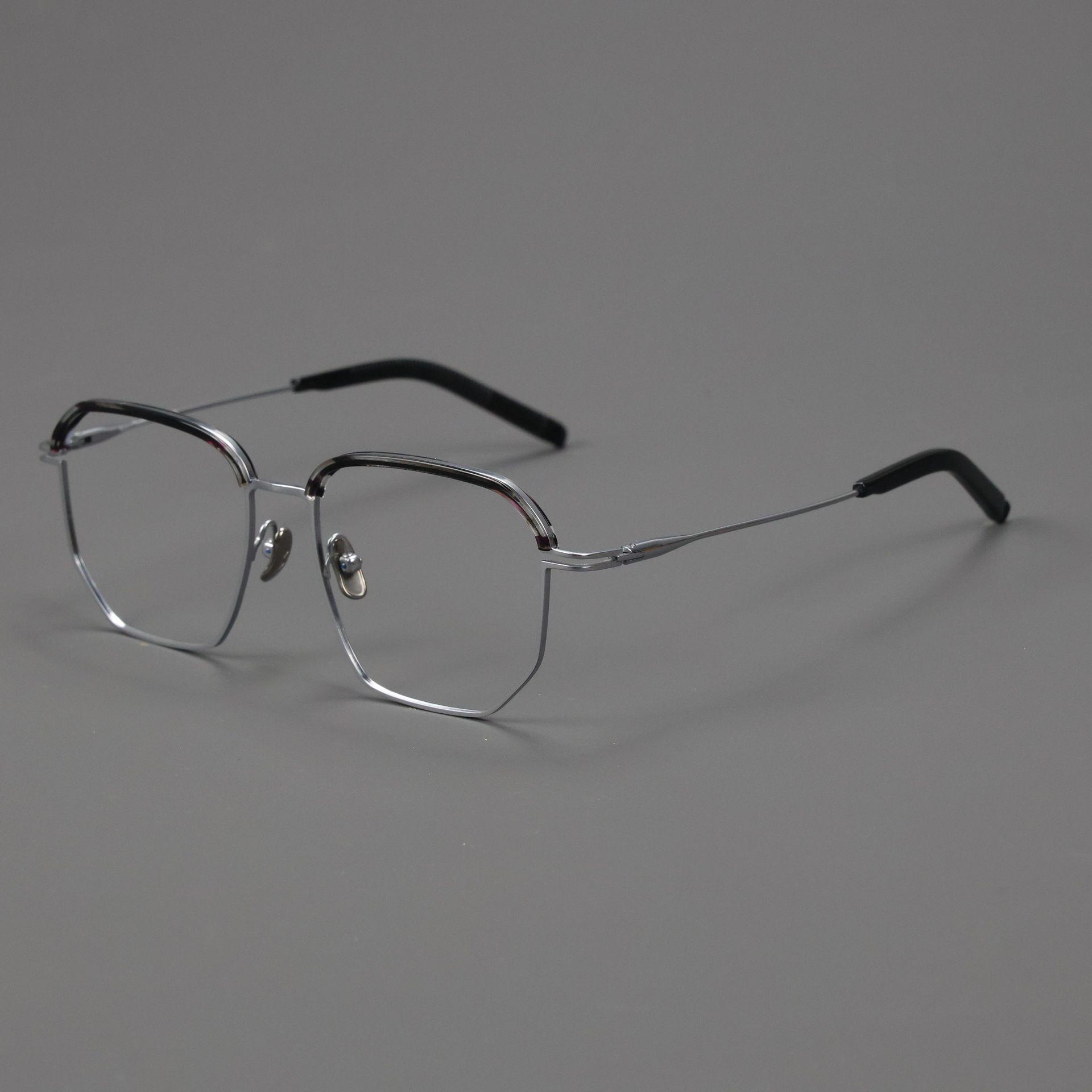 

Danyang Two-Tone IP Plated Browline Glasses: Men s Pure Titanium High-Power Myopia Eyeglasses with Thick Rim and Acetate Frame.
