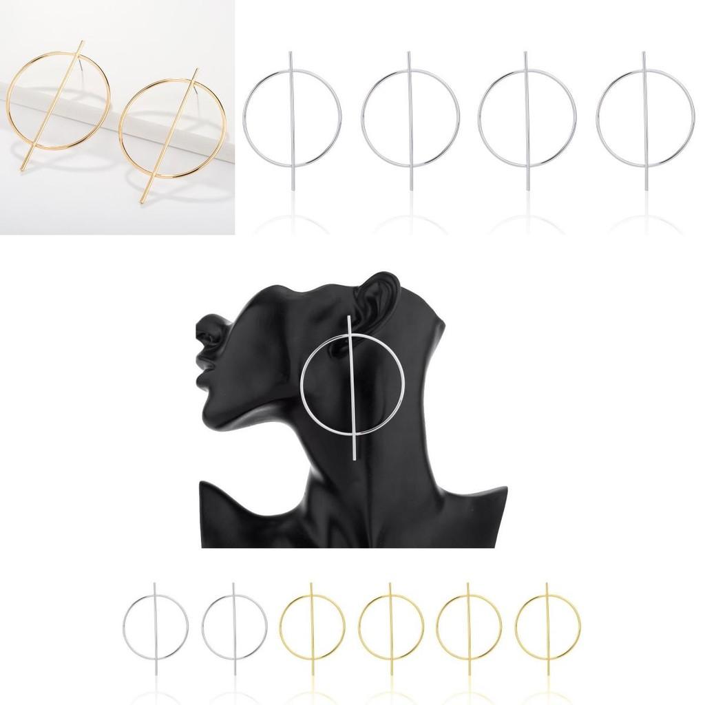 Chic Geometric Hoop Earrings For Women Fashionable Alloy Statement Pieces