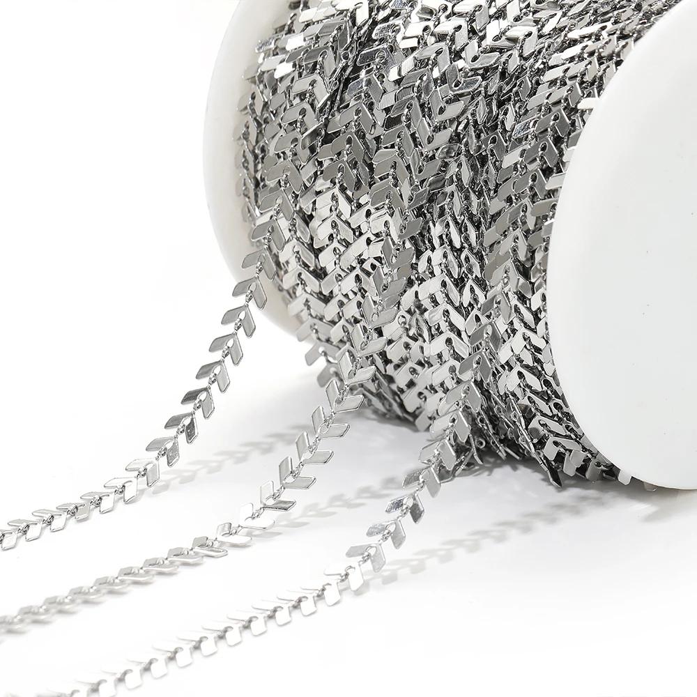 

1 Meter Stainless Steel Plane Shape White Enamel Chains for DIY Jewelry Earrings Making Bracelets Findings Necklaces Supplies