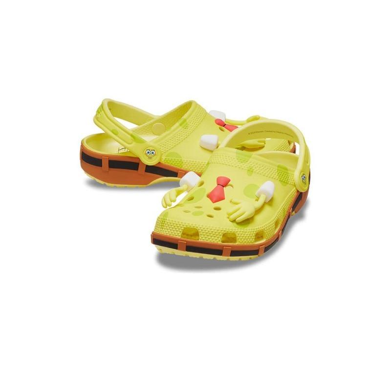 Crocs × SpongeBob SquarePants Classic Outdoor Versatile Casual Comfort Outdoor Breathable Clogs Unisex Yellow 209824-7HD