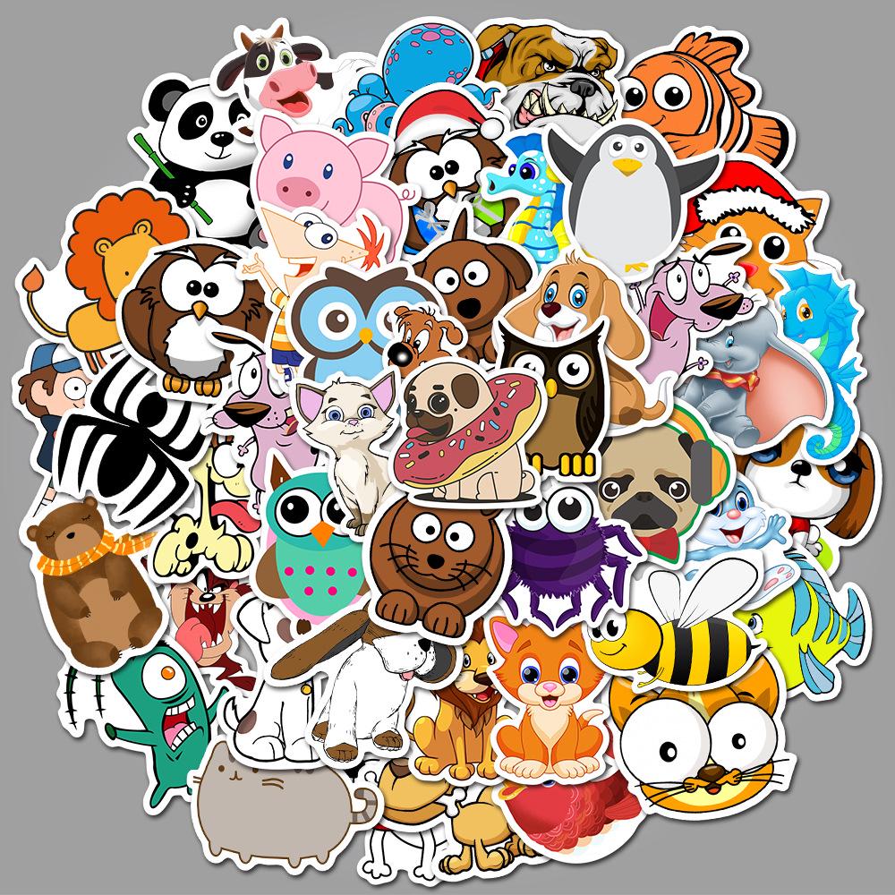 50 Purple Cartoon Graffiti Stickers for Suitcase, Water Bottle, Skateboard, Refrigerator - Waterproof and Mixable Decals