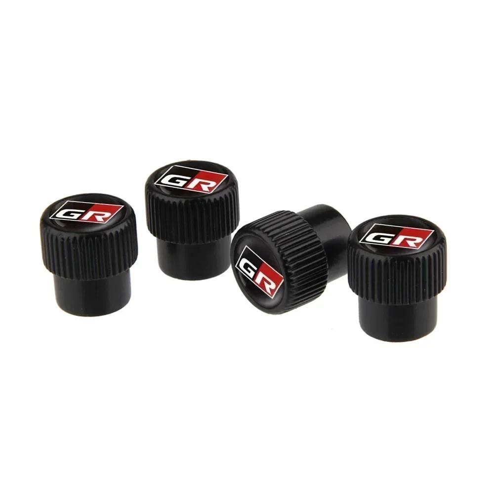 4pcs Car Wheel Tire Valve Caps Dustproof For Toyota GR Sport Gazoo Corolla Camry Tacoma Hilux Aqua CHR Avensis Prius Rav4 Yaris
