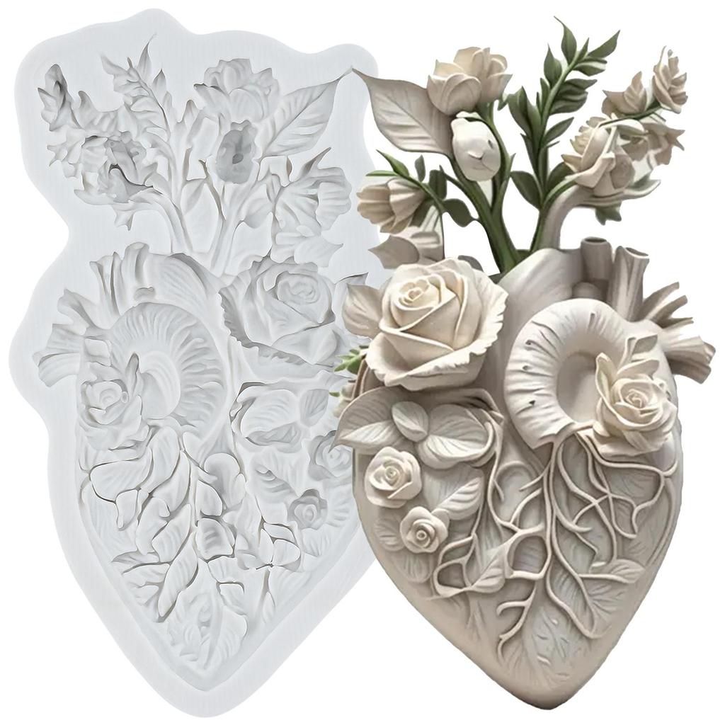 Human Organs Silicone Mold Lung Heart Brain Skull Skeleton Fondant Molds Cake Decorating Tools Cupcake Topper Candy Sugar Craft Gum Paste Polymer Clay