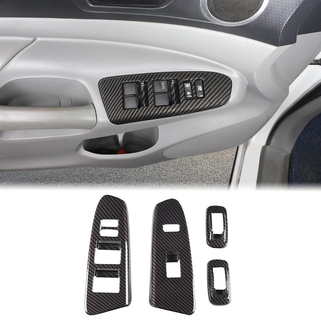 Aunginsy Car Door Window Glass Lift Button Panel Trim Cover Compatible with Toyota Tacoma 2012-2015, Front and Rear 4Pcs Doors Armrest Window Control