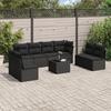 VidaXL Garden Lounge Set 9 Pcs with Cushions Black Wicker 3249294