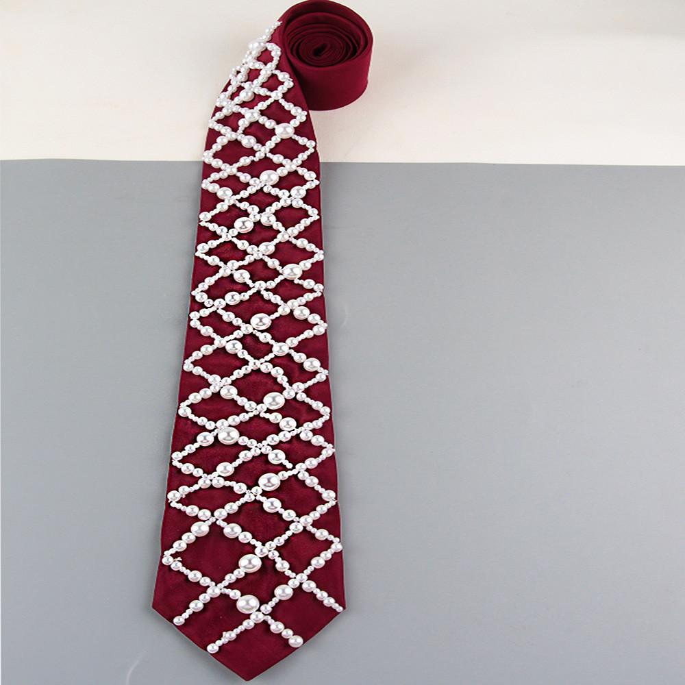 Arrow Style Business Tie With Pearl Accent For Men And Women Office Fashion