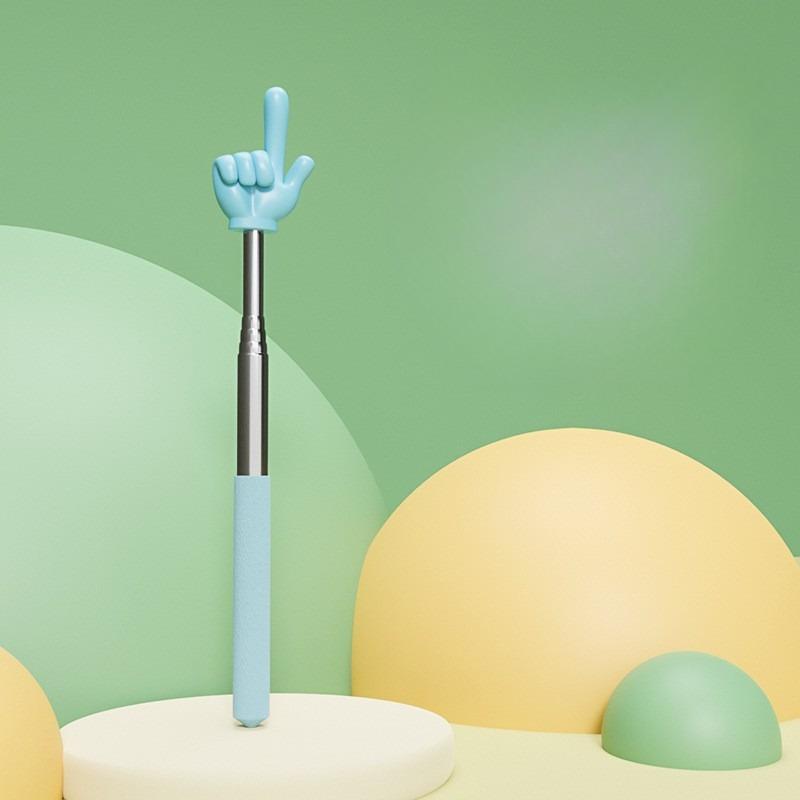 

Stainless Steel child Teaching Pointer Telescopic Rod Finger Design Teaching Stick Finger Reading Sticks School Office Supplies синий