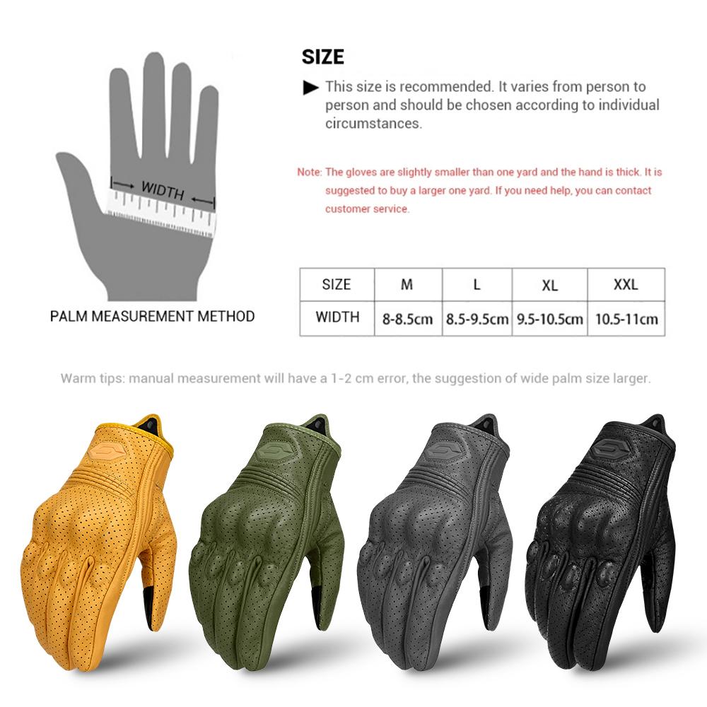 Motorcycle Gloves Breathable In Summer And Warm In Winter Off-road Motorcycle Anti Fall Touch Riding Gloves Retro Leather Gloves