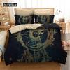 Ložní soupravy Sugar Skull King Krása Polibek Lebka Povlak na přikrývku Ložní souprava Bohémský potisk Černé ložní prádlo Velikost Queen Bedline