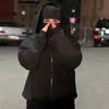Unisex Oversized Zip-Up Hooded Sweatshirt Winter Warm Fleece Lined Casual Streetwear Korean Style