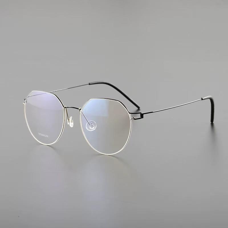 Denmark Oval Round Spectacle Frame Eyeglasses Ultralight Screwless Handmade Fashion Eyeglass Frame Men's Glasses Women Retro New