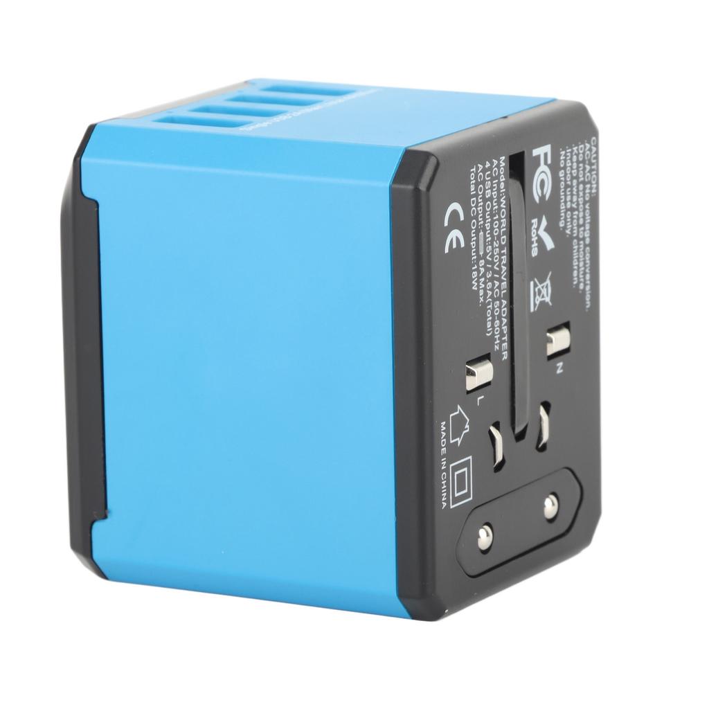 Universal Travel Adapter Worldwide Portable 4 USB Port International Wall Charger for Phone 100‑240V