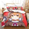 Cool Soft Pastel Cherry Blossom School Girls Sketch Bedding Set Duvet Cover + 2 Pillowcases Muted Pink Neutral Bedroom Decor