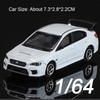 1:64 Subaru WRX STI Mini Scale Sports Car Model Toy Metal Body Rubber Tires Simulation Vehicles Models Gifts for Boyfriend