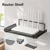 Iron Wall Mounted Router Shelf No-Drill Space Saving Organizer For TV Top Boxes Keys Living Room Items