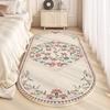 French Light Luxury Runner Rug Elegant Floral Print Bedroom Bedside Carpet Fashion Art Home Decoration Coffee Table Sofa Mats 