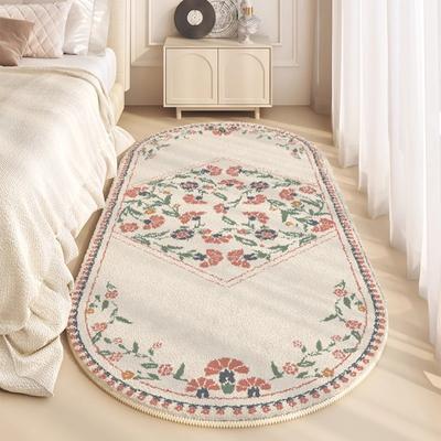 Tapis de couloir français luxe léger Tapis élégant à imprimé floral Tapis de chevet de chambre Tapis de mode Art Décoration de maison Tapis pour table basse canapé
