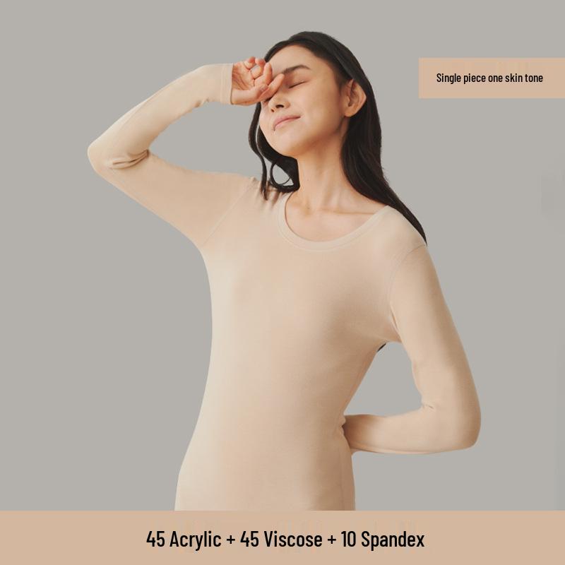 Women's Extra Thick Fleece-Lined Acrylic Thermal Base Layer Top