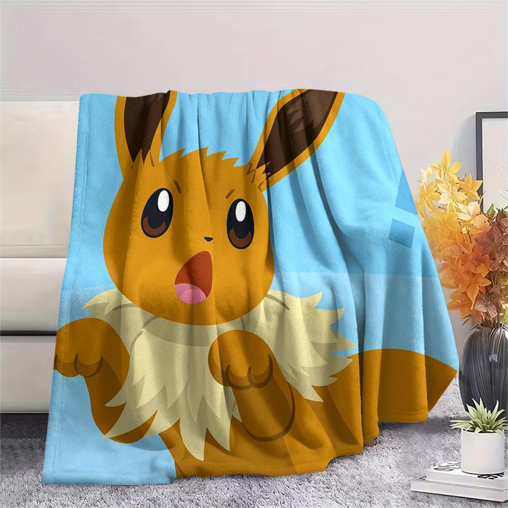 Eevee Print Flannel Blanket, High Quality Comfortable for All Seasons, Home Decor, Warmth and Comfort