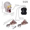 Fantasma Rampicante Elettrico di Halloween Testa Calva Occhi Luminosi Zombie Rampicante Figura Realistica Mobile Stanza degli Enigmi Fantasma Rampicante