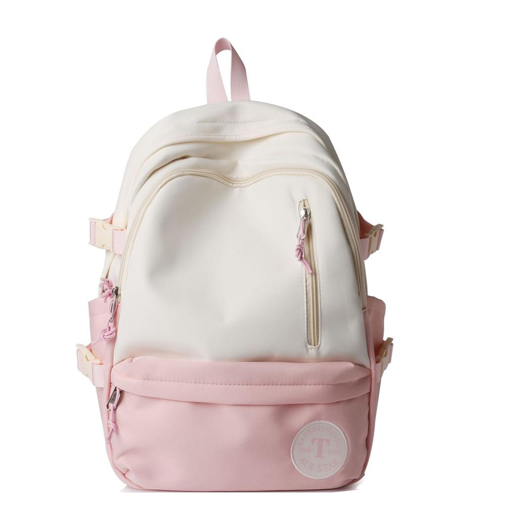 Schoolbag Female Korean Version High School Simple Contrasting Colors Ins Japanese Junior High School College Students Campus Leisure Large-capacity