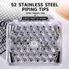 52pcs Numbered Tips Cake Decorating Kit Stainless Steel Icing Tips Set Piping Nozzles Set  Beginners