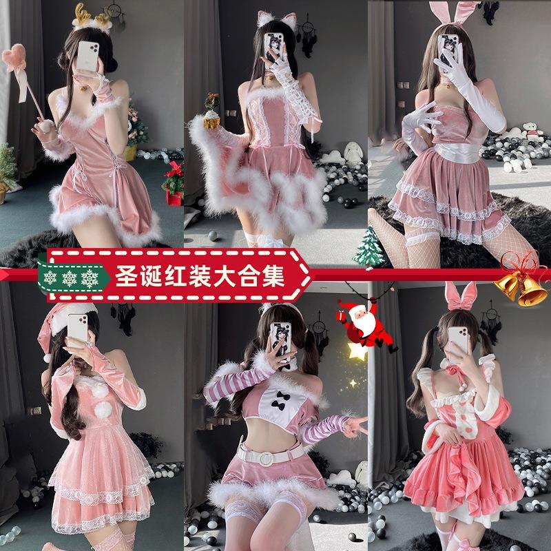 Golden Velvet Christmas Clothing Sexy Bunny Clothing Sex Underwear Nightclub Bar Party Clothing Performance