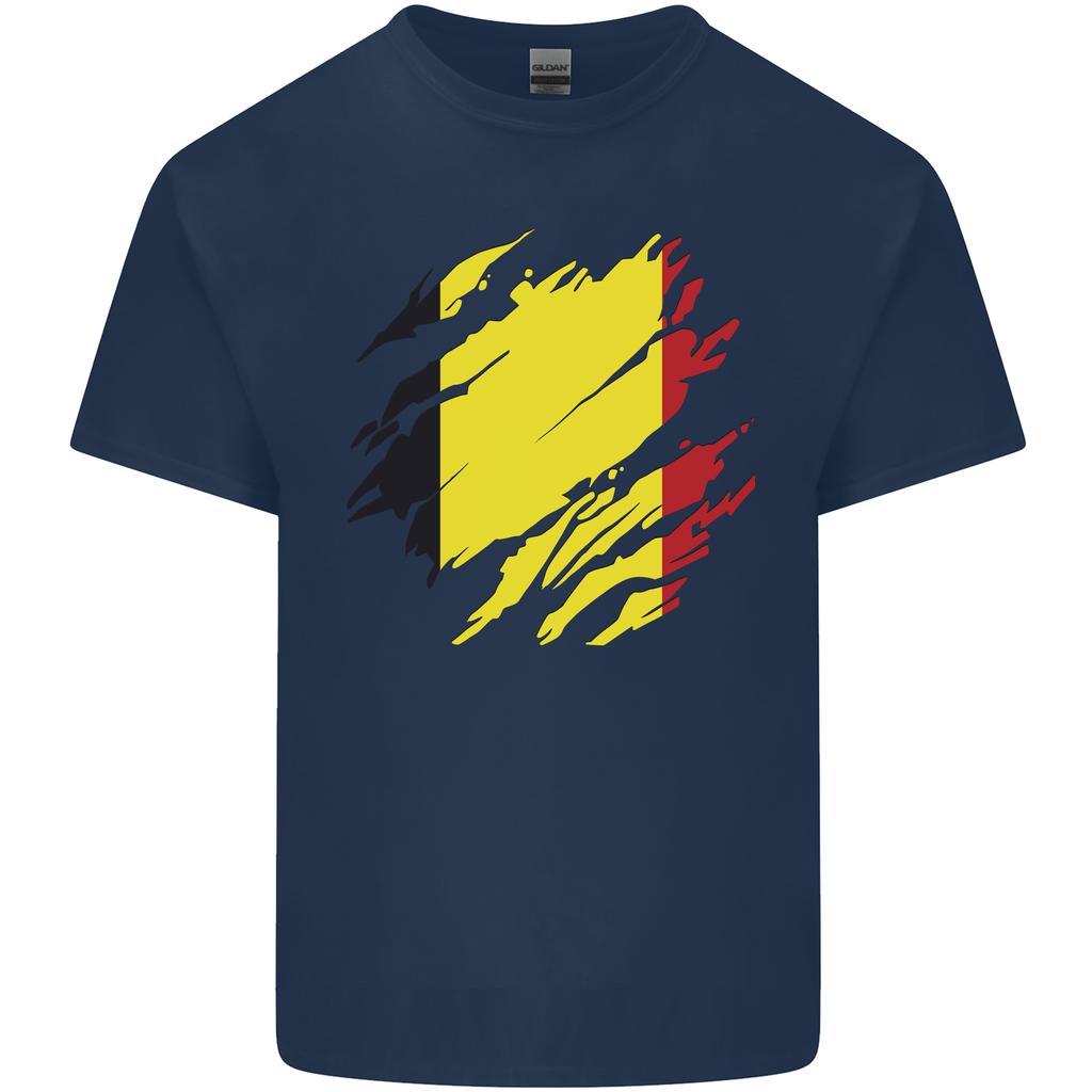 Torn Belgium Flag Belgian Day Football Unisexs Light Cotton Tshirt