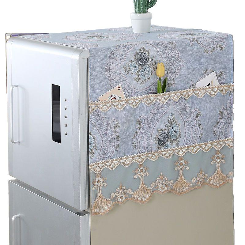 2026 Lace Refrigerator Dust Cover with Storage Pockets - Breathable Heat Dissipation for Single/Double Doors