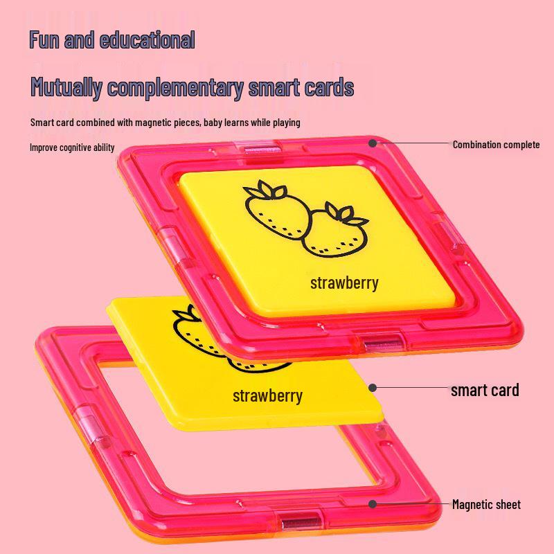 Large Magnetic Building Tiles Set for Kids - Educational Suction Magnet Blocks