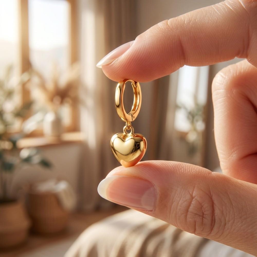 Zinc Zinc Alloy Heart-Shaped Earrings Fashion Ear Cuff Accessory Dangle Drop Earrings  Daily Wear